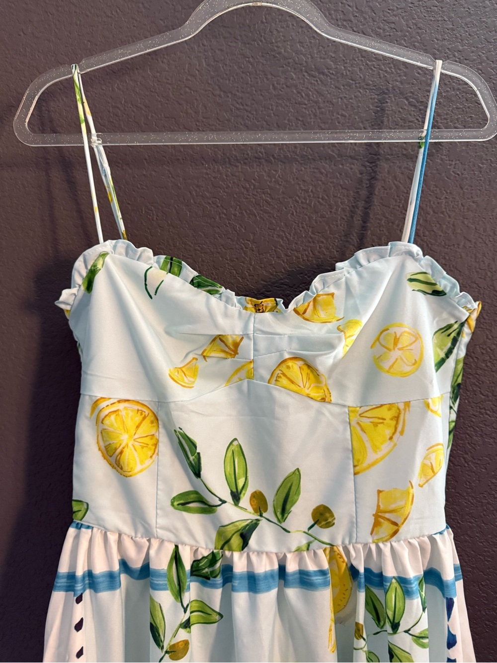 ZARA • Lemon print midi dress - Large - Picture 8 of 11